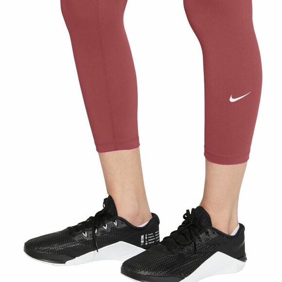 NIKE Women’s Leggings Tight Crop Mid Rise Performance Canyon Rust 1X NEW - Picture 3 of 4